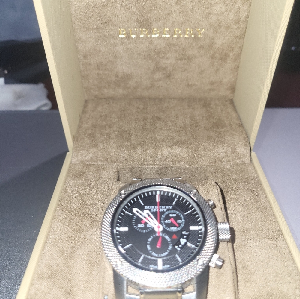 Burberry MENS watch silver in color